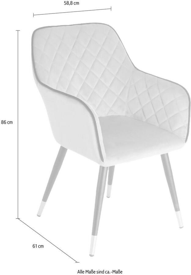 Kayoom Stoel Amino 525 stijlvolle designstoel fluweelzachte bekleding van velvet stof (1 stuk) - Foto 2