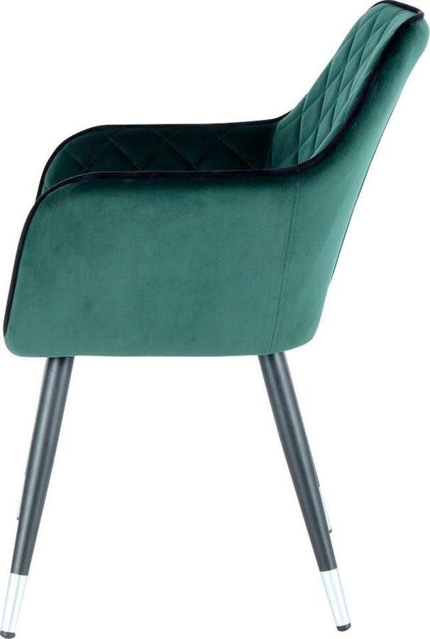 Kayoom Stoel Amino 625 stijlvolle designstoel fluweelzachte bekleding van velvet stof (1 stuk) - Foto 3