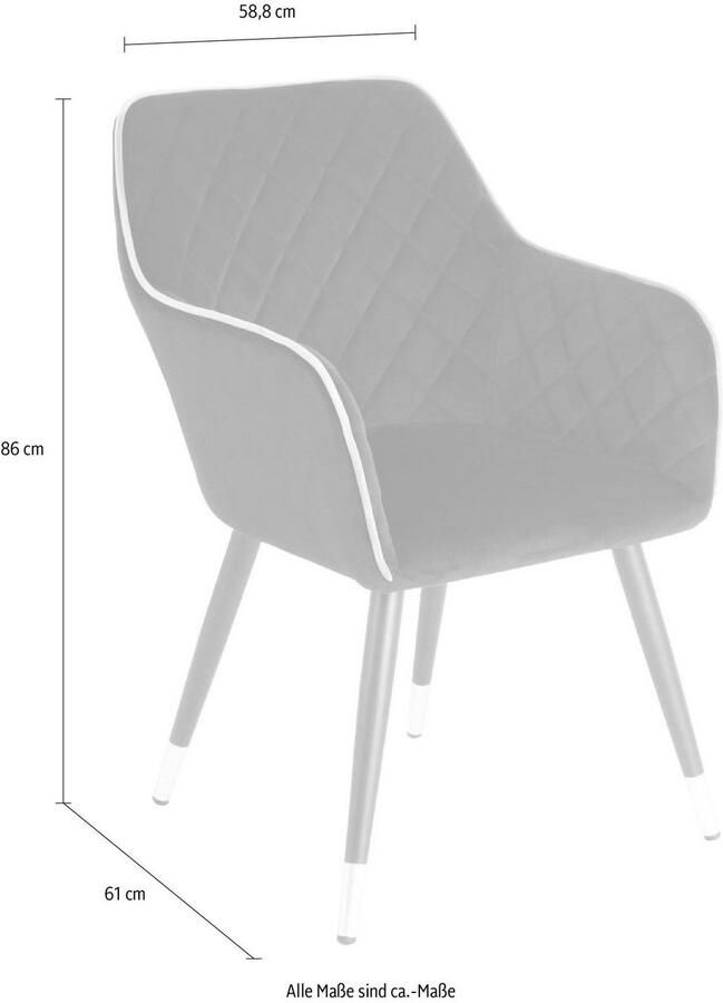 Kayoom Stoel Amino 625 stijlvolle designstoel fluweelzachte bekleding van velvet stof (1 stuk) - Foto 2