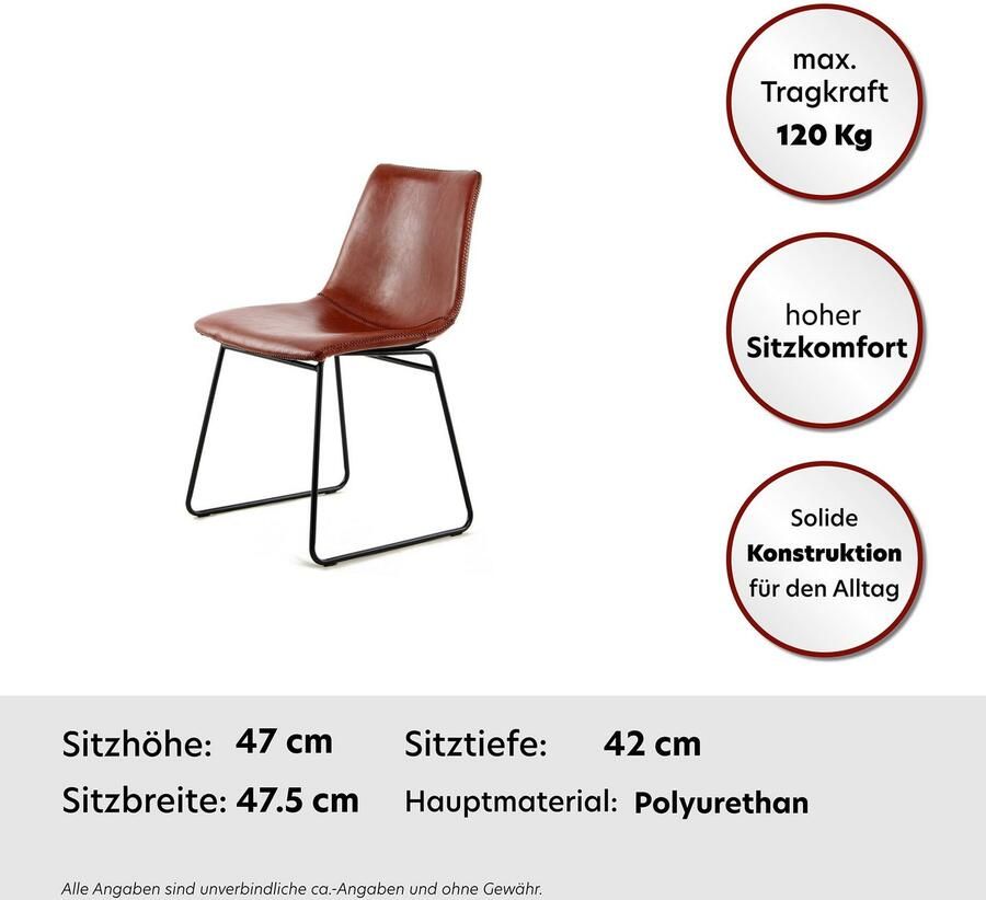 Kayoom Stoel Caila 110 2-delige set eetkamerstoel in robuuste uitvoering onderhoudsvriendelijk modern duurzaam integreerbaar in elke woonstijl (set 2 stuks) - Foto 2