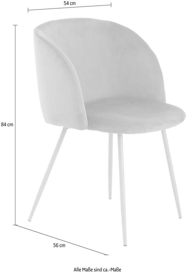 Kayoom Stoel Celina 110 2-pack grijs fluweelzachte bekleding in moderne kleurstelling (set 2 stuks) - Foto 3