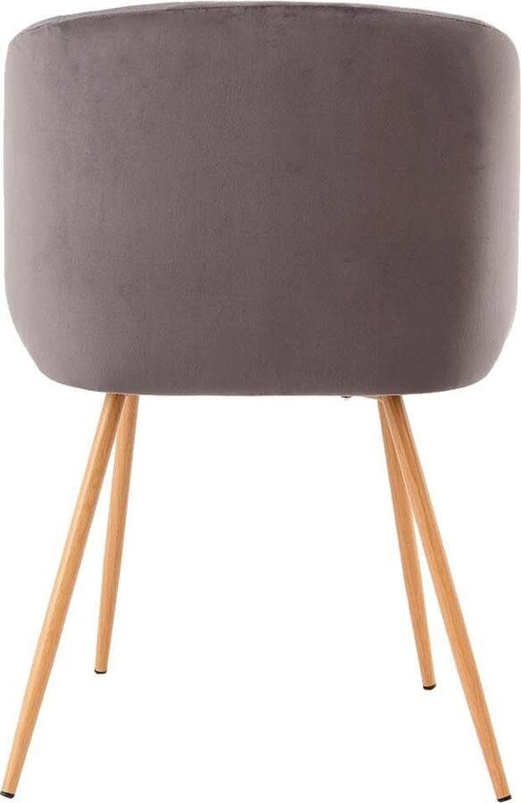 Kayoom Stoel Celina 110 2-pack grijs fluweelzachte bekleding in moderne kleurstelling (set 2 stuks) - Foto 6