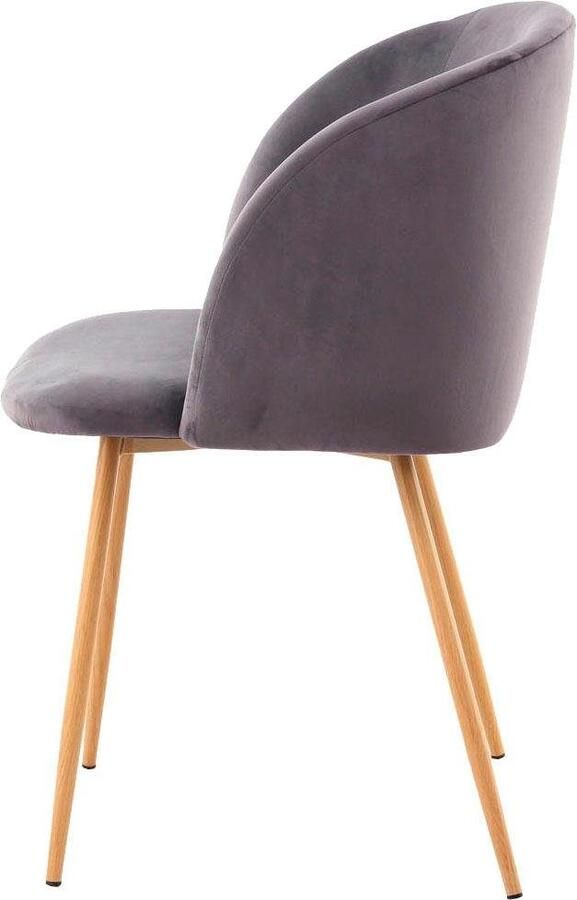 Kayoom Stoel Celina 110 2-pack grijs fluweelzachte bekleding in moderne kleurstelling (set 2 stuks) - Foto 7