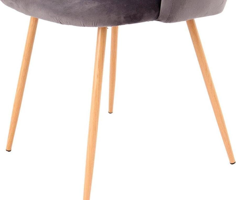 Kayoom Stoel Celina 110 2-pack grijs fluweelzachte bekleding in moderne kleurstelling (set 2 stuks)