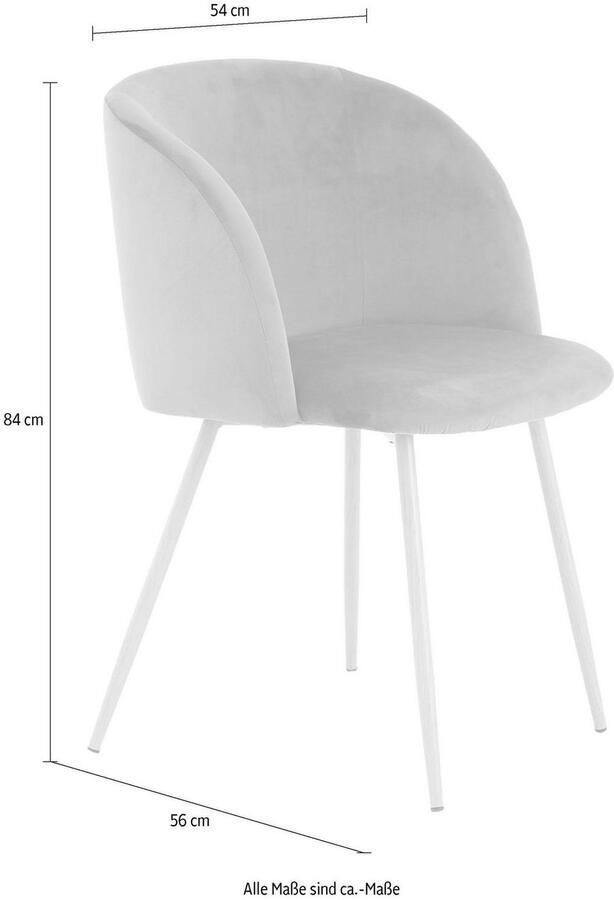 Kayoom Stoel Celina 110 2-pack grijs fluweelzachte bekleding in moderne kleurstelling (set 2 stuks) - Foto 3