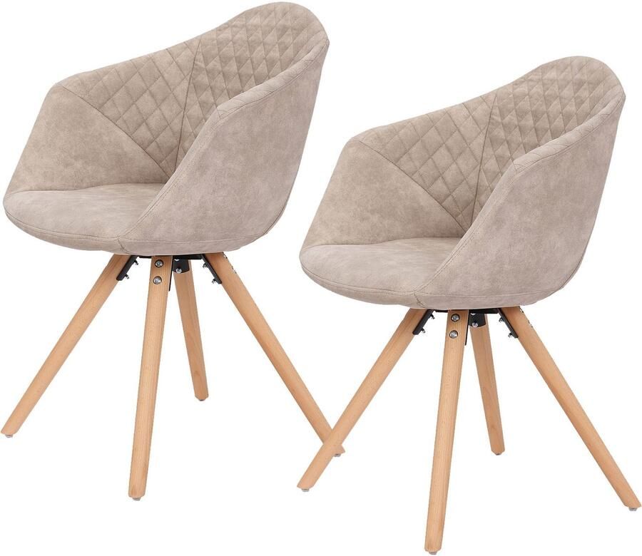 Kayoom Stoel Chadwick 110 2-delige set stijlvol design in natuurlijke kleuren gehouden (set 2 stuks) - Foto 1