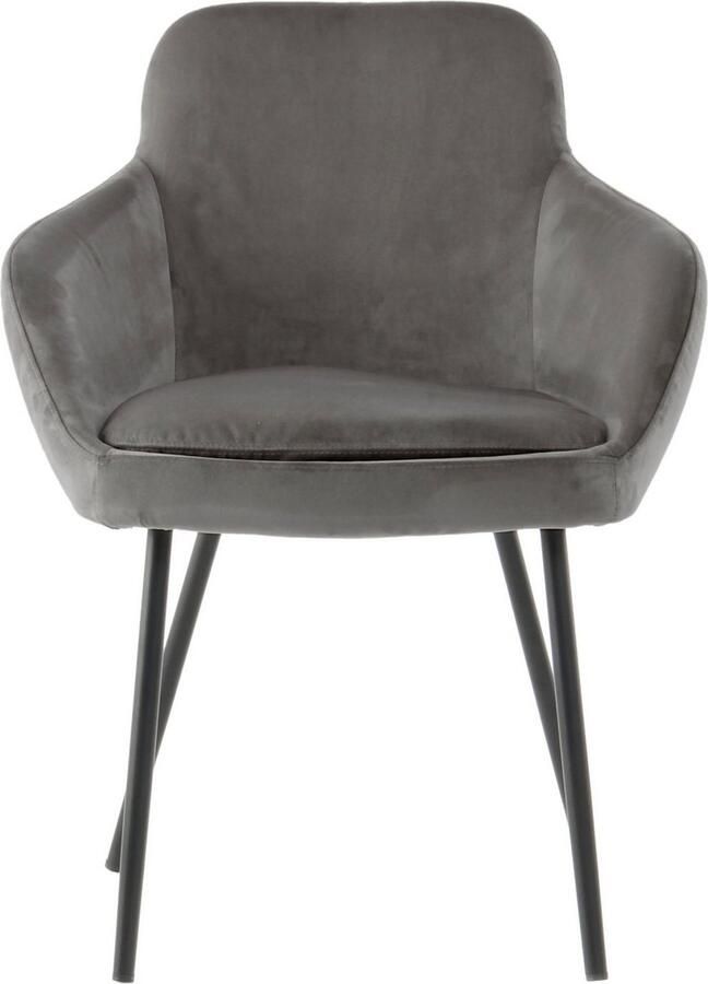 Floraya Set 2 eetkamerstoelen Cobain Grijs Velours 61x60 5x81 cm (LxBxH) Maximaal draagvermogen 120KG - Foto 7