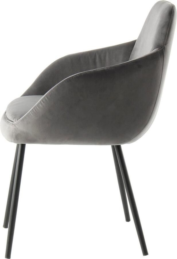 Floraya Set 2 eetkamerstoelen Cobain Grijs Velours 61x60 5x81 cm (LxBxH) Maximaal draagvermogen 120KG - Foto 8