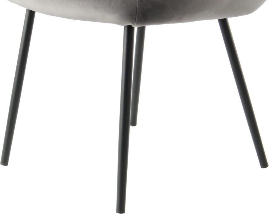 Floraya Set 2 eetkamerstoelen Cobain Grijs Velours 61x60 5x81 cm (LxBxH) Maximaal draagvermogen 120KG - Foto 4
