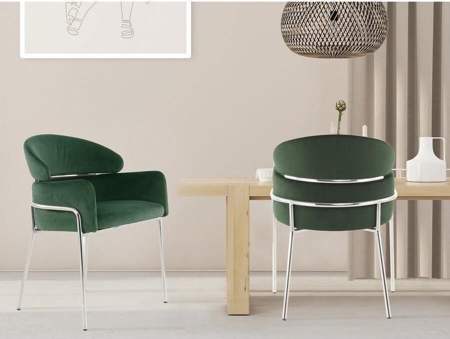 Kayoom Stoel Corey 125 comfortabele stoel trendy retro-look fluweelzachte bekleding onderhoudsvriendelijk zeer gezellig trendy retro-look (1 stuk) - Foto 4