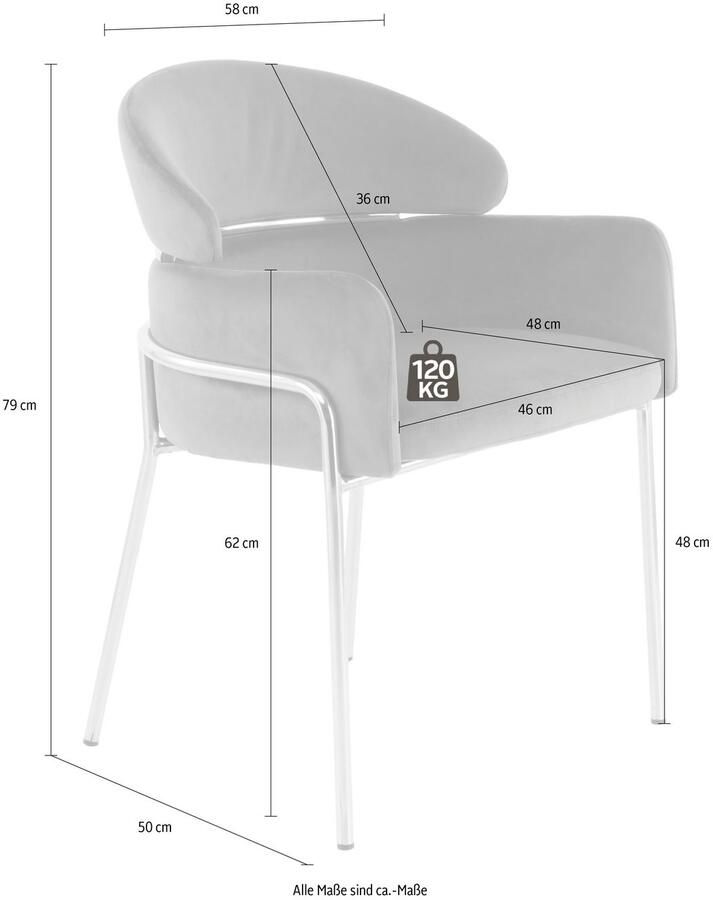 Kayoom Stoel Corey 125 comfortabele stoel trendy retro-look fluweelzachte bekleding onderhoudsvriendelijk zeer gezellig trendy retro-look (1 stuk)