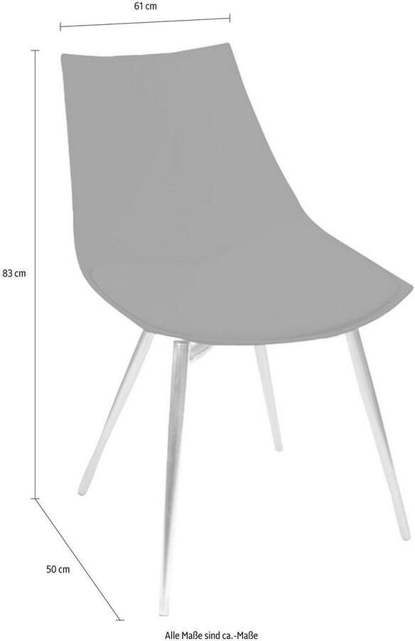 Kayoom Stoel Dakota 110 4-delige set kunstleer bekleding zitting van schuim ergonomisch comfortabel onderhoudsvriendelijk kunstlederen bekleding - Foto 3