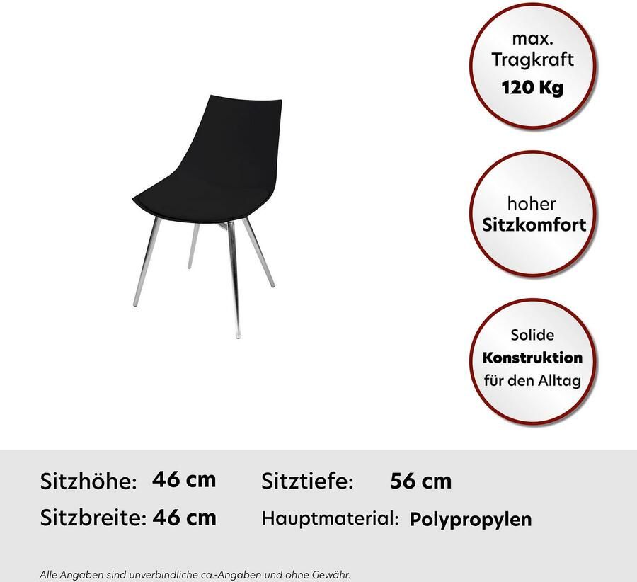Kayoom Stoel Dakota 110 4-delige set kunstleer bekleding zitting van schuim ergonomisch comfortabel onderhoudsvriendelijk kunstlederen bekleding
