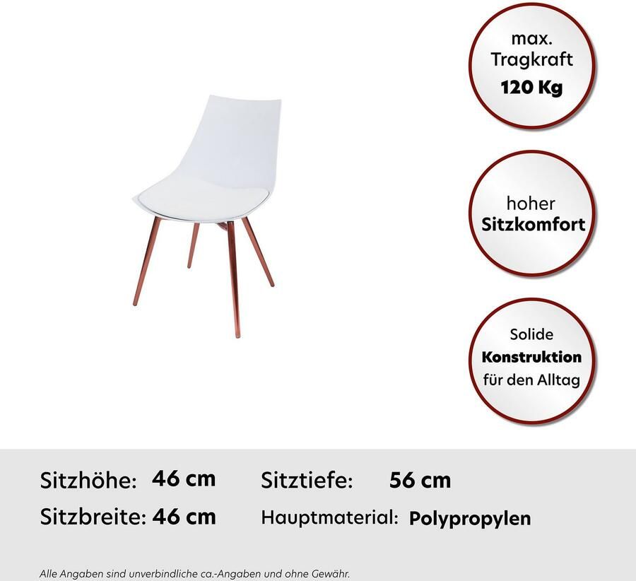 Kayoom Stoel Dakota 110 4-delige set kunstleer bekleding zitting van schuim ergonomisch comfortabel onderhoudsvriendelijk kunstlederen bekleding