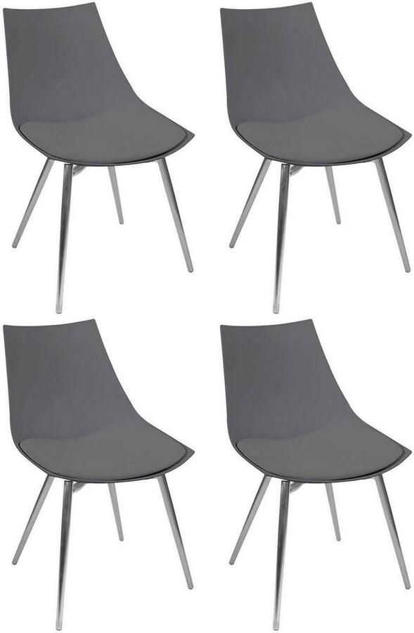 Kayoom Stoel Dakota 110 4-delige set kunstleer bekleding zitting van schuim ergonomisch comfortabel onderhoudsvriendelijk kunstlederen bekleding - Foto 3
