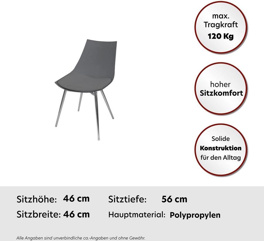 Kayoom Stoel Dakota 110 4-delige set kunstleer bekleding zitting van schuim ergonomisch comfortabel onderhoudsvriendelijk kunstlederen bekleding - Foto 1