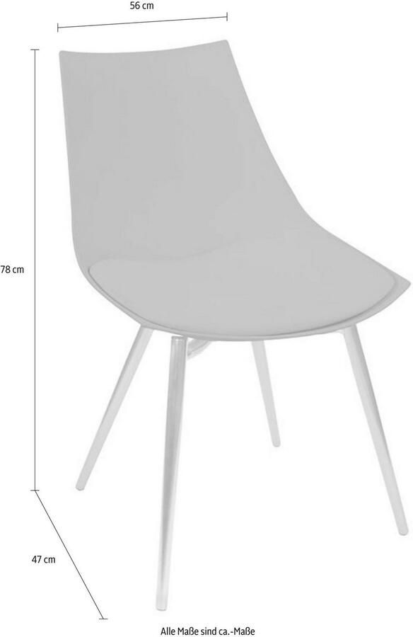 Kayoom Stoel Dakota 110 4-delige set kunstleer bekleding zitting van schuim ergonomisch comfortabel onderhoudsvriendelijk kunstlederen bekleding - Foto 4