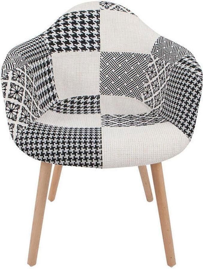 Kayoom Stoel Dave 110 2-delige set Multi comfortabele stoel met patchworkpatroon stijlvol elegant elegante natuurlijk houten poten aantrekkelijke kleurcombinatie (set 2 stuks) - Foto 4