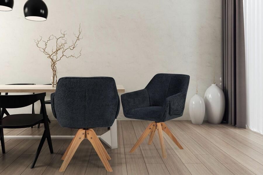 Floraya Eetkamerstoel Dian Antraciet 64x64x84 cm Maximaal draagvermogen 130KG - Foto 8