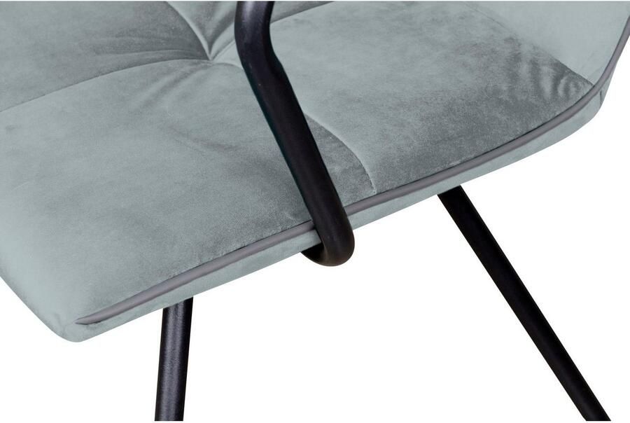 Kayoom Stoel Eaden 225 2-pack fluweelachtige stofbekleding paspel van kunstleer stijlvol onderhoudsvriendelijk eigentijdse kleurstelling fluweelachtige stofbekleding (set 2 stuks) - Foto 7
