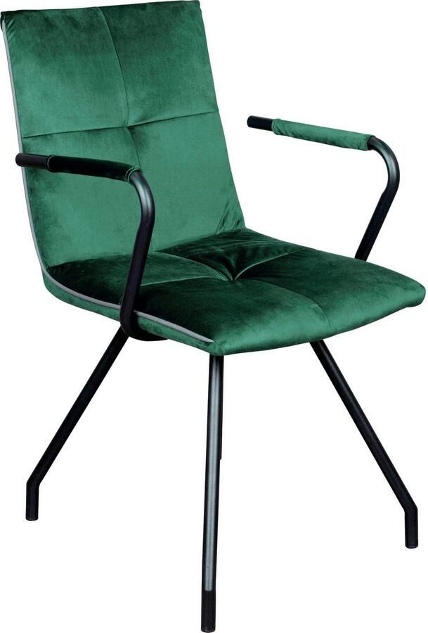 Kayoom Stoel Eaden 225 2-pack fluweelachtige stofbekleding paspel van kunstleer stijlvol onderhoudsvriendelijk eigentijdse kleurstelling fluweelachtige stofbekleding (set 2 stuks) - Foto 5
