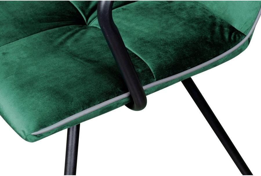 Kayoom Stoel Eaden 225 2-pack fluweelachtige stofbekleding paspel van kunstleer stijlvol onderhoudsvriendelijk eigentijdse kleurstelling fluweelachtige stofbekleding (set 2 stuks) - Foto 7