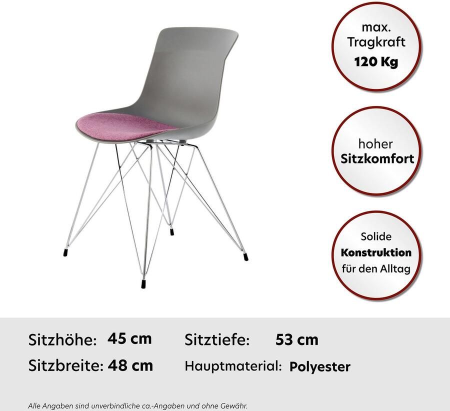 Kayoom Stoel Emily 110 2-delige set tijdloos ontwerp stijlvolle kleurcombinatie (set 2 stuks)