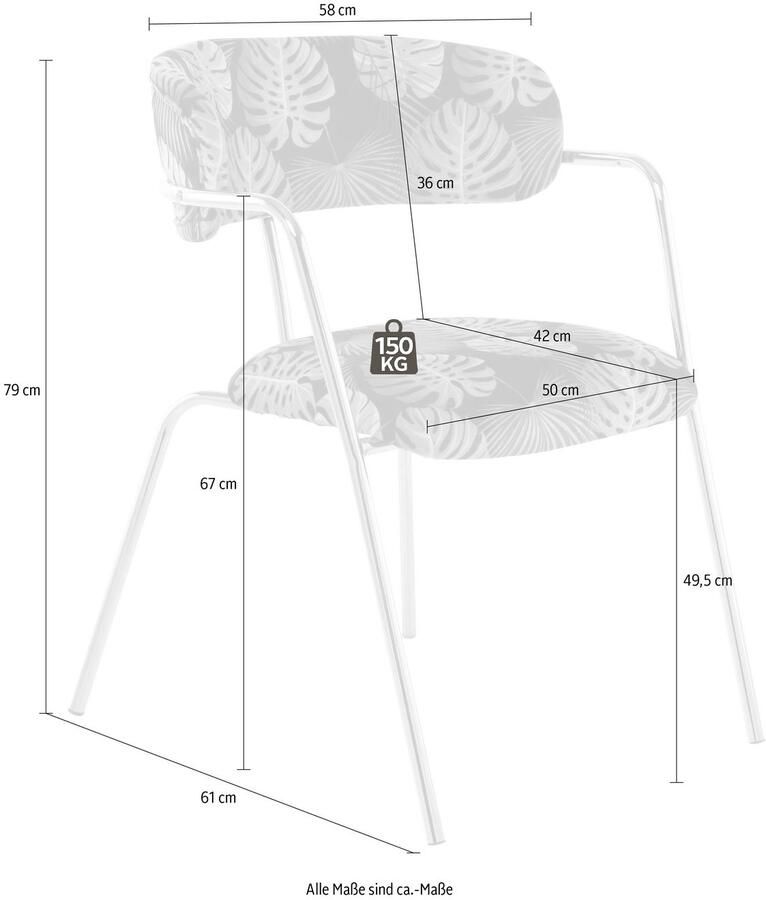 Kayoom Stoel Forest 425 2-delige set fluweelzachte bekleding met hoog zitcomfort (set 2 stuks)