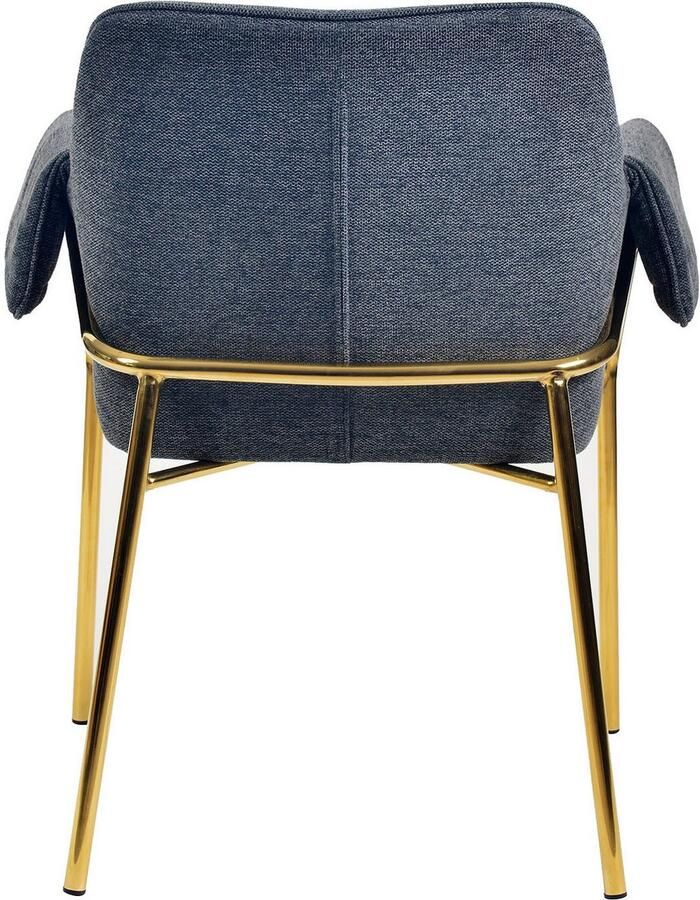 Kayoom Stoel Galia 125 gewatteerde rugleuning en zitting gezellig ontwerp goudkleurige frame onderhoudsvriendelijke stofbekleding (1 stuk) - Foto 4