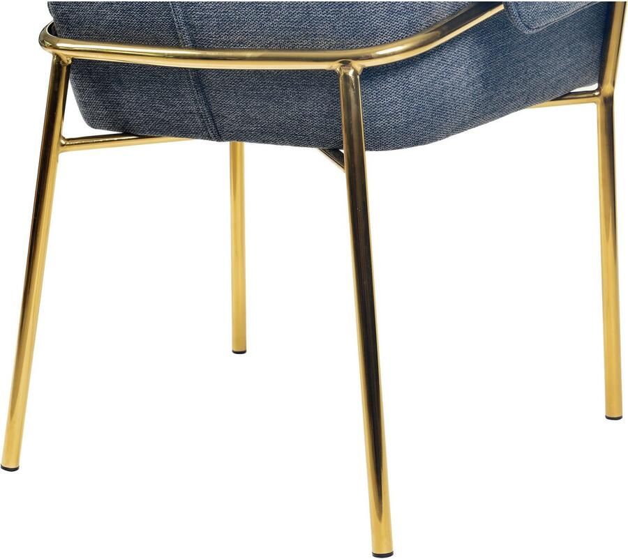 Kayoom Stoel Galia 125 gewatteerde rugleuning en zitting gezellig ontwerp goudkleurige frame onderhoudsvriendelijke stofbekleding (1 stuk)