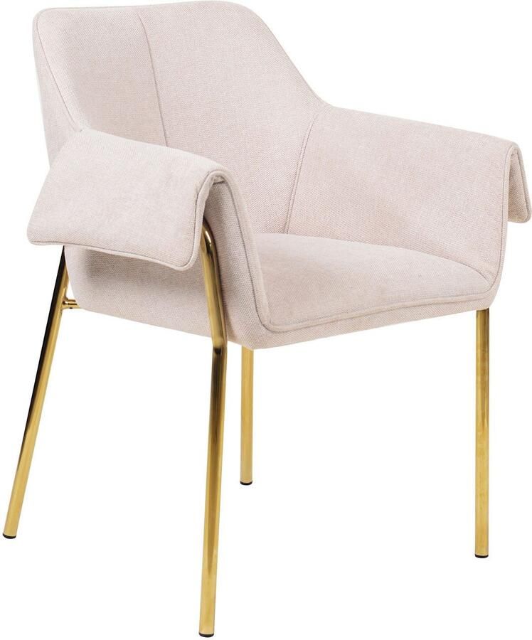 Kayoom Stoel Galia 125 gewatteerde rugleuning en zitting gezellig ontwerp goudkleurige frame onderhoudsvriendelijke stofbekleding (1 stuk) - Foto 7