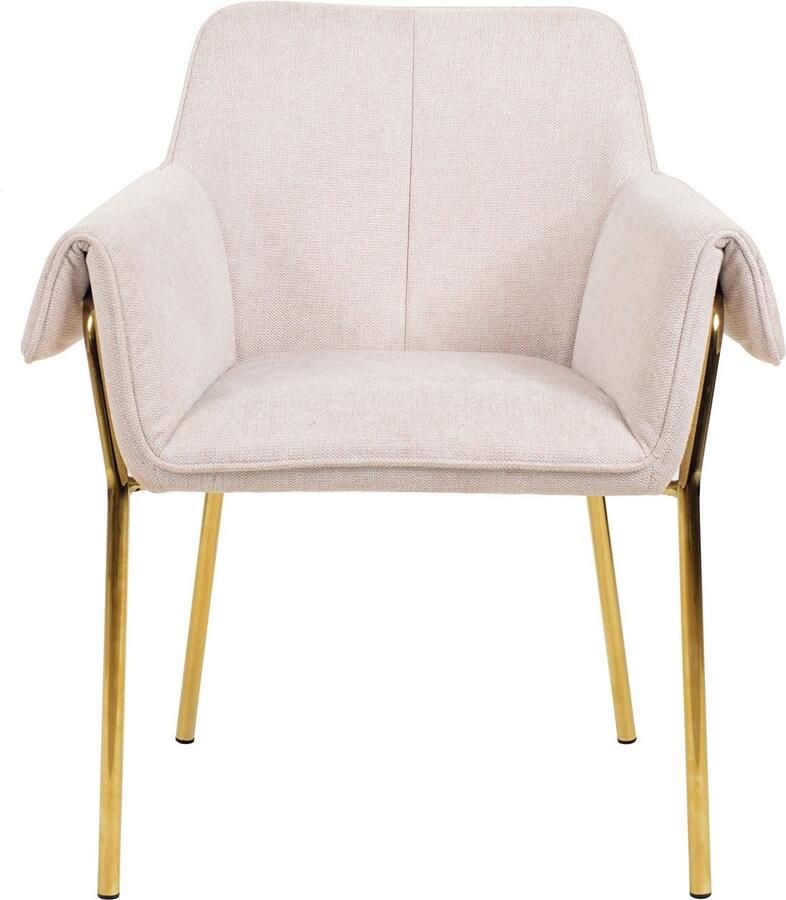 Kayoom Stoel Galia 125 gewatteerde rugleuning en zitting gezellig ontwerp goudkleurige frame onderhoudsvriendelijke stofbekleding (1 stuk) - Foto 2