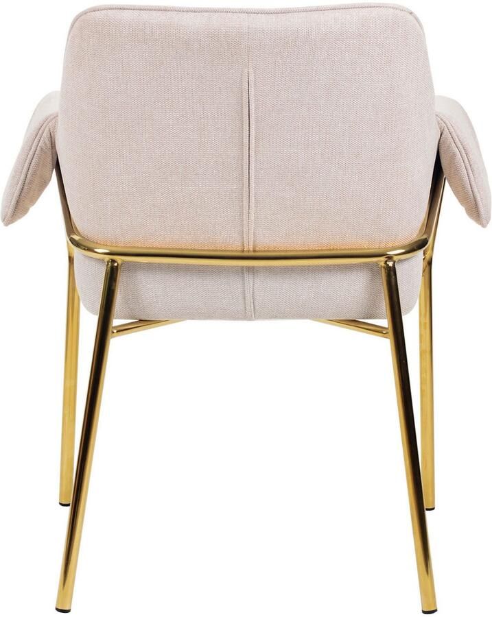 Kayoom Stoel Galia 125 gewatteerde rugleuning en zitting gezellig ontwerp goudkleurige frame onderhoudsvriendelijke stofbekleding (1 stuk) - Foto 3