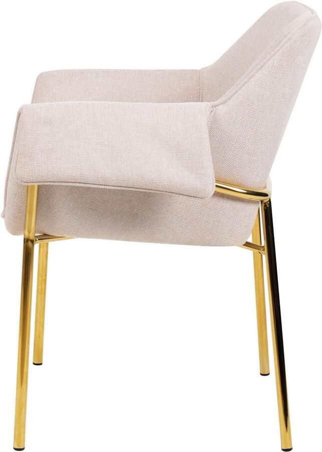 Kayoom Stoel Galia 125 gewatteerde rugleuning en zitting gezellig ontwerp goudkleurige frame onderhoudsvriendelijke stofbekleding (1 stuk) - Foto 4