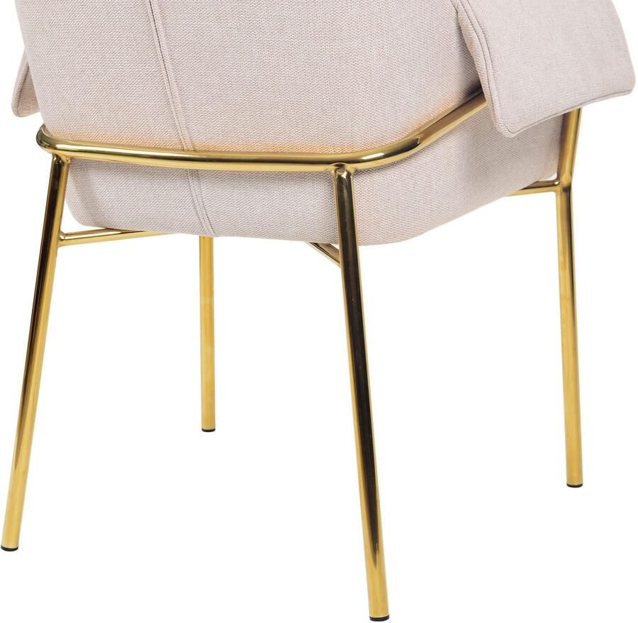 Kayoom Stoel Galia 125 gewatteerde rugleuning en zitting gezellig ontwerp goudkleurige frame onderhoudsvriendelijke stofbekleding (1 stuk)