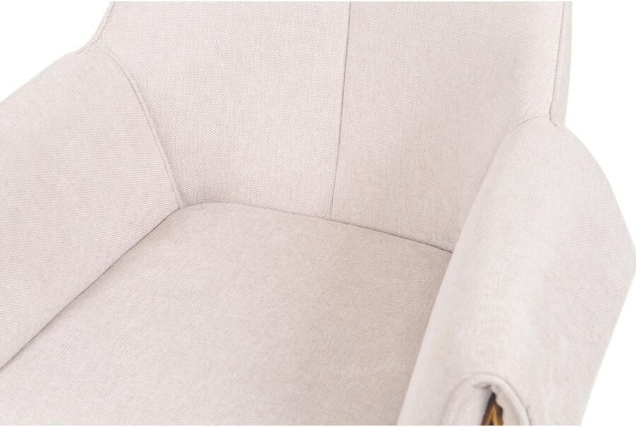 Kayoom Stoel Galia 125 gewatteerde rugleuning en zitting gezellig ontwerp goudkleurige frame onderhoudsvriendelijke stofbekleding (1 stuk) - Foto 5