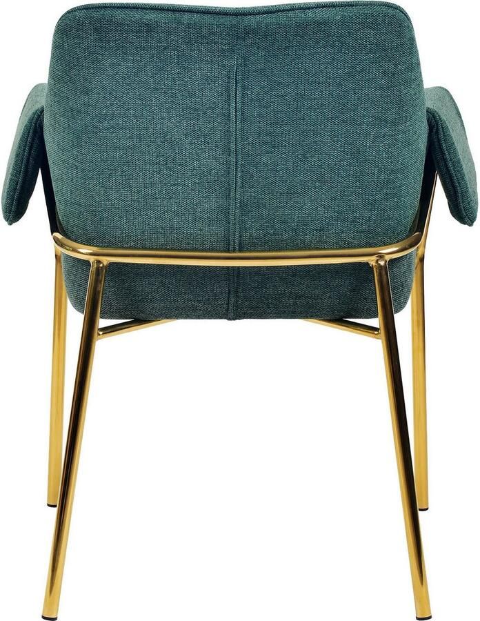 Kayoom Stoel Galia 125 gewatteerde rugleuning en zitting gezellig ontwerp goudkleurige frame onderhoudsvriendelijke stofbekleding (1 stuk) - Foto 4