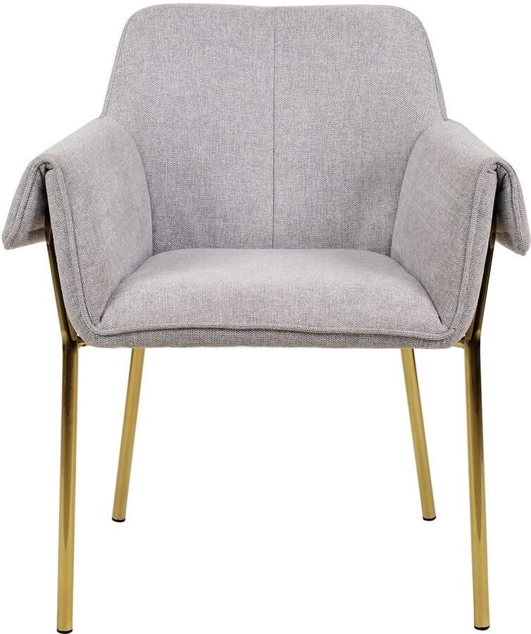Kayoom Stoel Galia 125 gewatteerde rugleuning en zitting gezellig ontwerp goudkleurige frame onderhoudsvriendelijke stofbekleding (1 stuk) - Foto 3