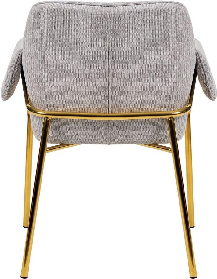 Kayoom Stoel Galia 125 gewatteerde rugleuning en zitting gezellig ontwerp goudkleurige frame onderhoudsvriendelijke stofbekleding (1 stuk) - Foto 4