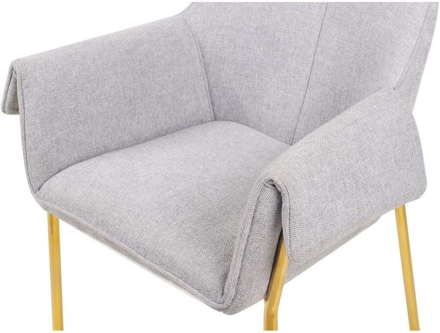 Kayoom Stoel Galia 125 gewatteerde rugleuning en zitting gezellig ontwerp goudkleurige frame onderhoudsvriendelijke stofbekleding (1 stuk) - Foto 5