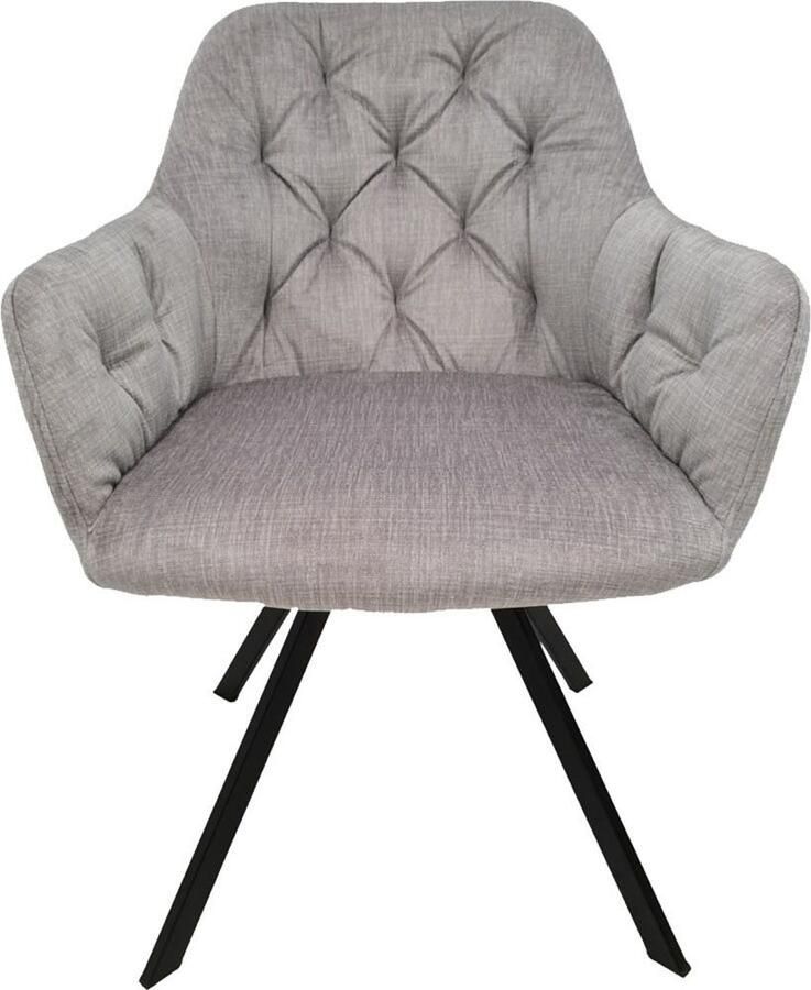 Hearthome & Living Set 2 eetkamerstoelen Georgia Lichtgrijs 62x57x85cm (LxBxH) Maximaal draagvermogen 150KG - Foto 8