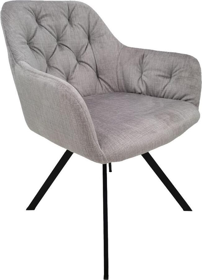 Hearthome & Living Set 2 eetkamerstoelen Georgia Lichtgrijs 62x57x85cm (LxBxH) Maximaal draagvermogen 150KG - Foto 3