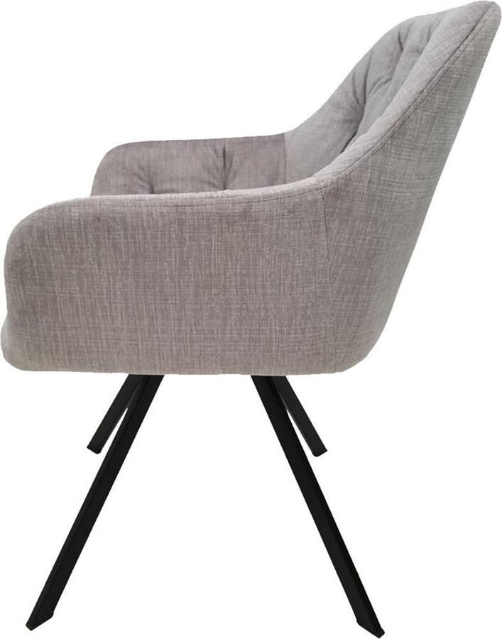 Hearthome & Living Set 2 eetkamerstoelen Georgia Lichtgrijs 62x57x85cm (LxBxH) Maximaal draagvermogen 150KG - Foto 2