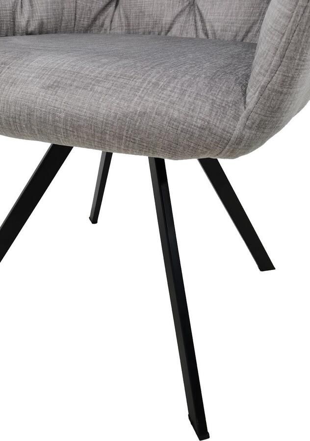 Hearthome & Living Set 2 eetkamerstoelen Georgia Lichtgrijs 62x57x85cm (LxBxH) Maximaal draagvermogen 150KG - Foto 5