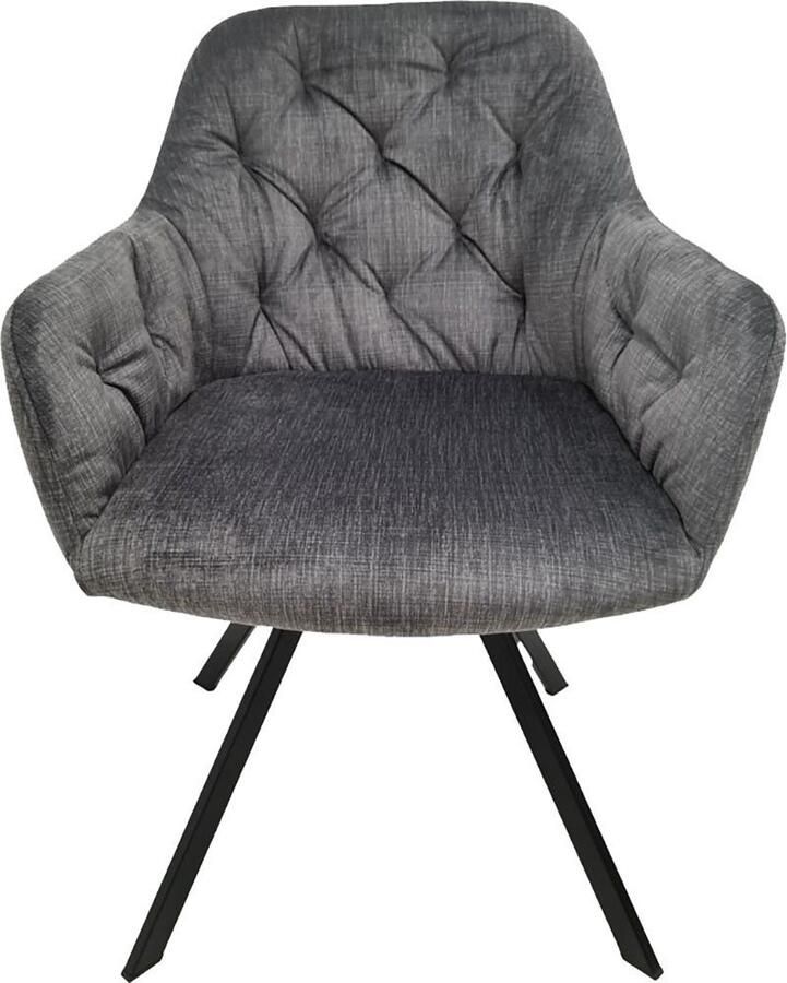 Hearthome & Living Set 2 eetkamerstoelen Georgia Grijs 62x57x85cm (LxBxH) Maximaal draagvermogen 150KG - Foto 2