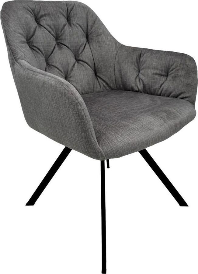 Hearthome & Living Set 2 eetkamerstoelen Georgia Grijs 62x57x85cm (LxBxH) Maximaal draagvermogen 150KG - Foto 4