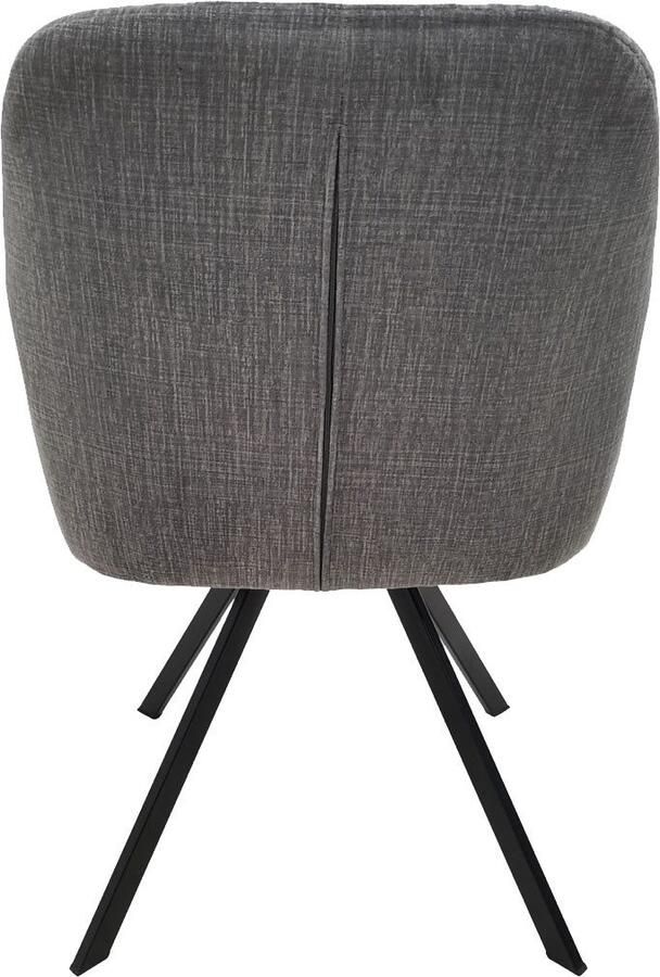 Hearthome & Living Set 2 eetkamerstoelen Georgia Grijs 62x57x85cm (LxBxH) Maximaal draagvermogen 150KG - Foto 6