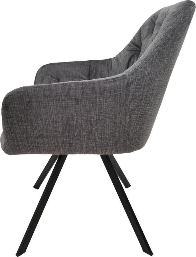 Hearthome & Living Set 2 eetkamerstoelen Georgia Grijs 62x57x85cm (LxBxH) Maximaal draagvermogen 150KG - Foto 3