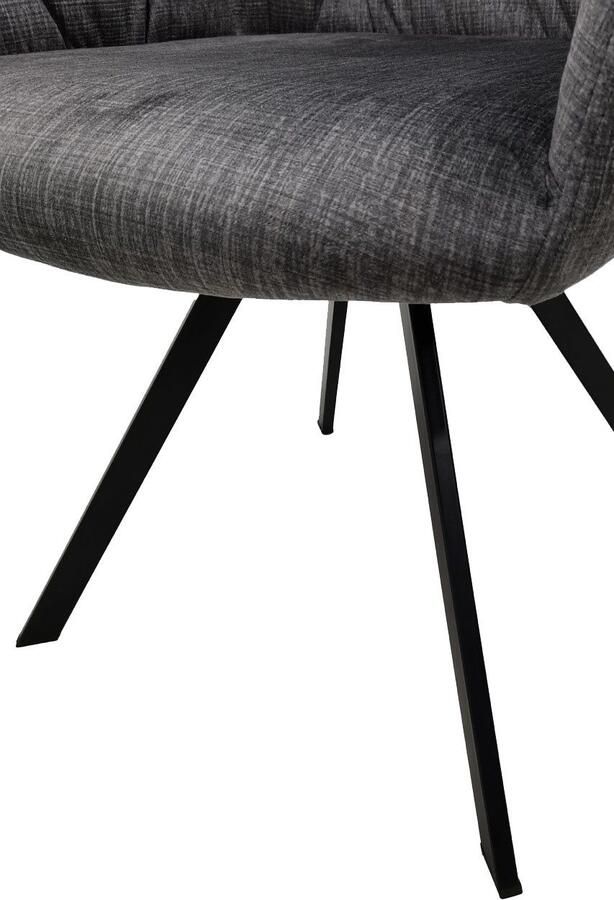 Hearthome & Living Set 2 eetkamerstoelen Georgia Grijs 62x57x85cm (LxBxH) Maximaal draagvermogen 150KG - Foto 5