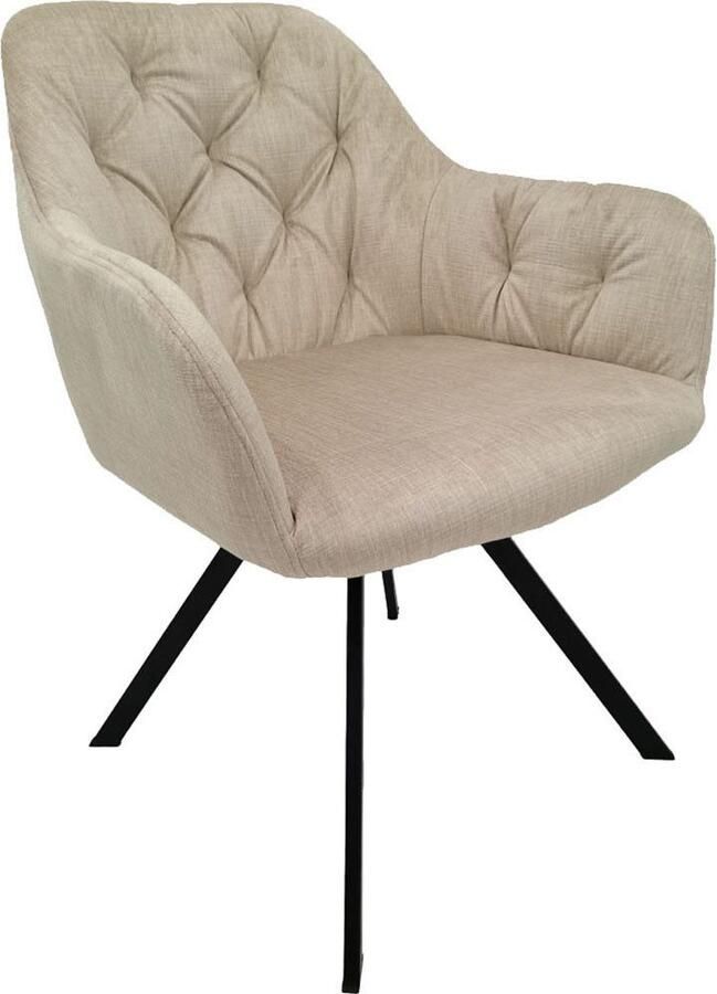 Hearthome & Living Set 2 eetkamerstoelen Georgia Beige 62x57x85cm (LxBxH) Maximaal draagvermogen 150KG - Foto 5